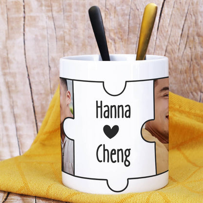 Tasse mit zwei Namen nach Wunsch personalisiert