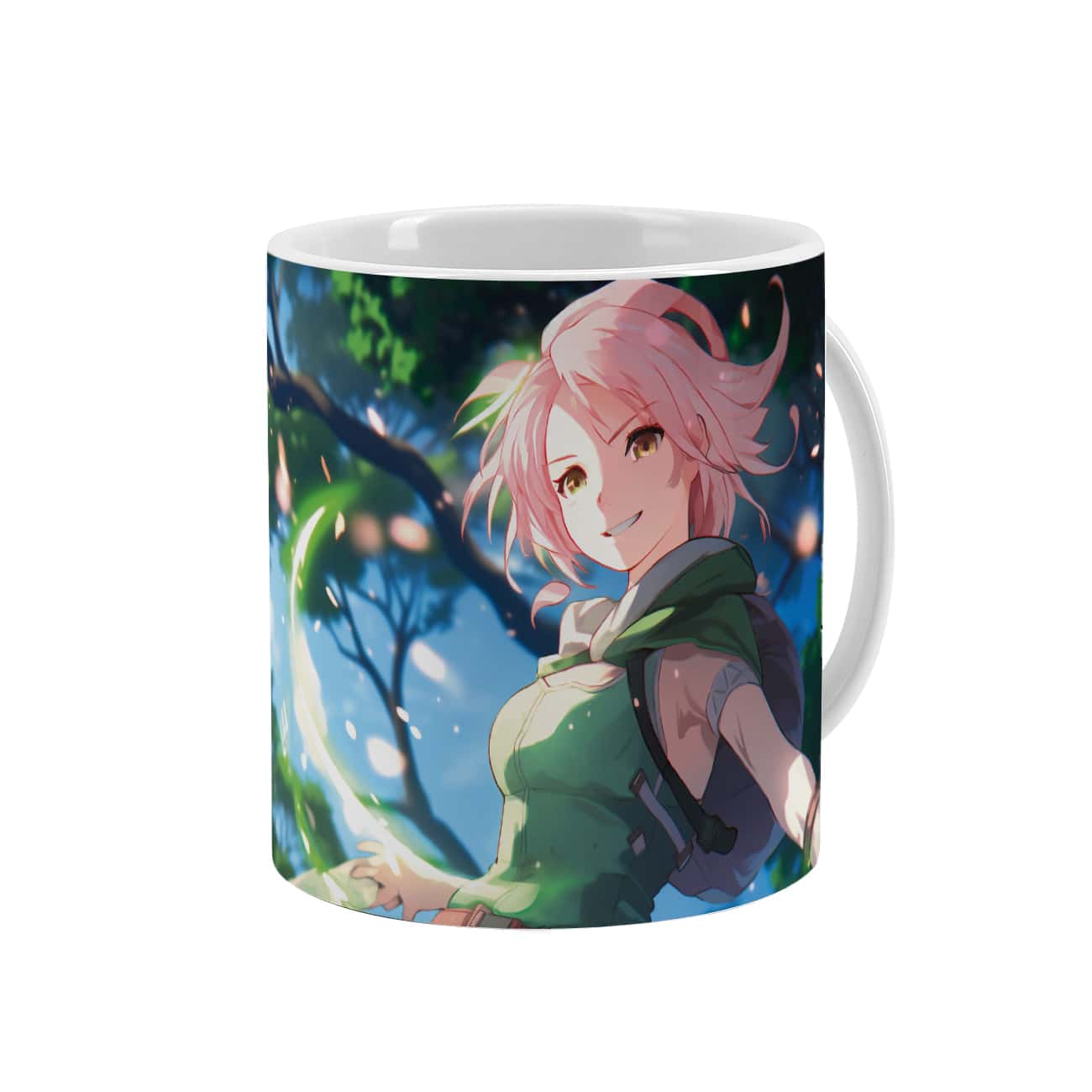 Individueller Keramikbecher mit Anime-Figur und Wunschname