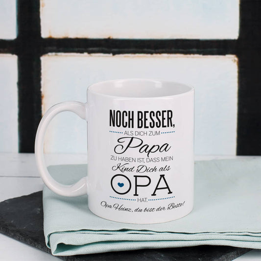 Bedruckte Tasse zum Vatertag mit Spruch