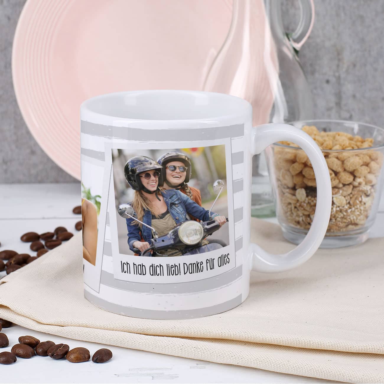 bedruckte Fototasse mit Personalisierung