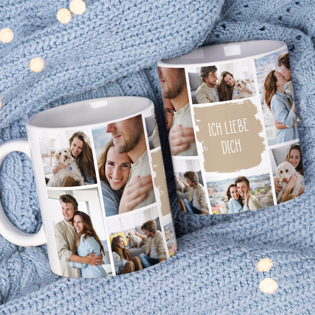 Fototasse mit 10 Lieblingsfotos und Wunschtext