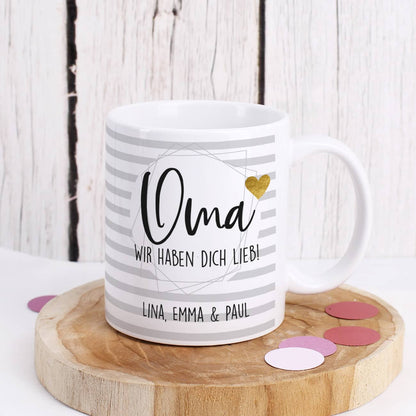 Kaffeetasse - Oma wir haben dich lieb