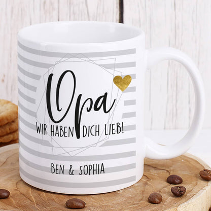 Bedruckte Tasse - Opa ich habe dich lieb
