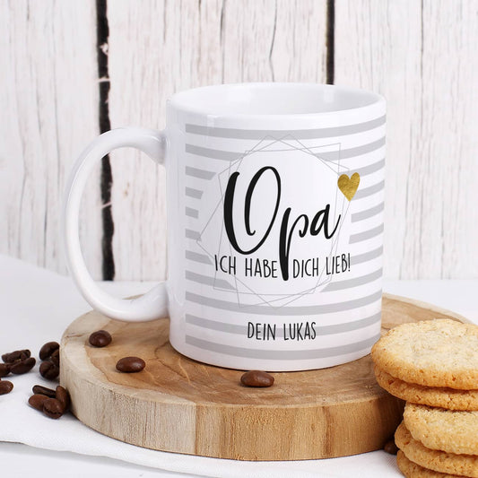 Bedruckte Tasse - Opa ich habe dich lieb