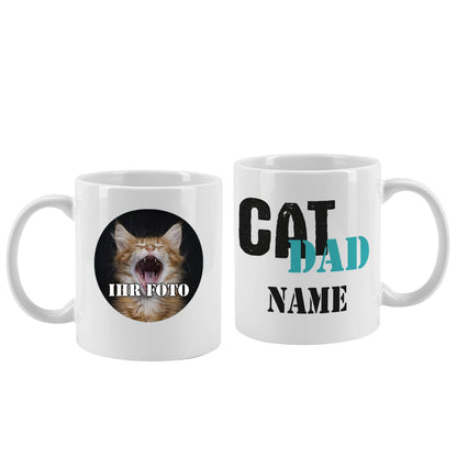 Cat Dad - Fototasse mit Ihrem Wunschnamen bedruckt