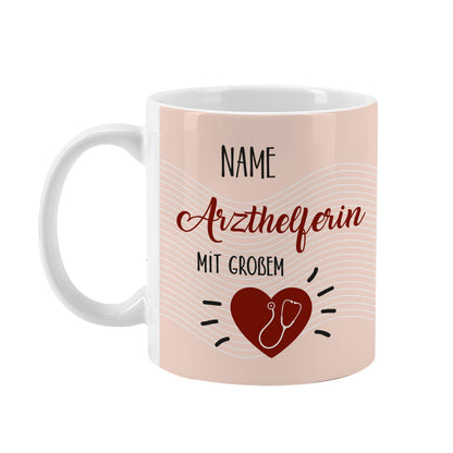 Tasse für Arzthelferin mit Name bedruckt