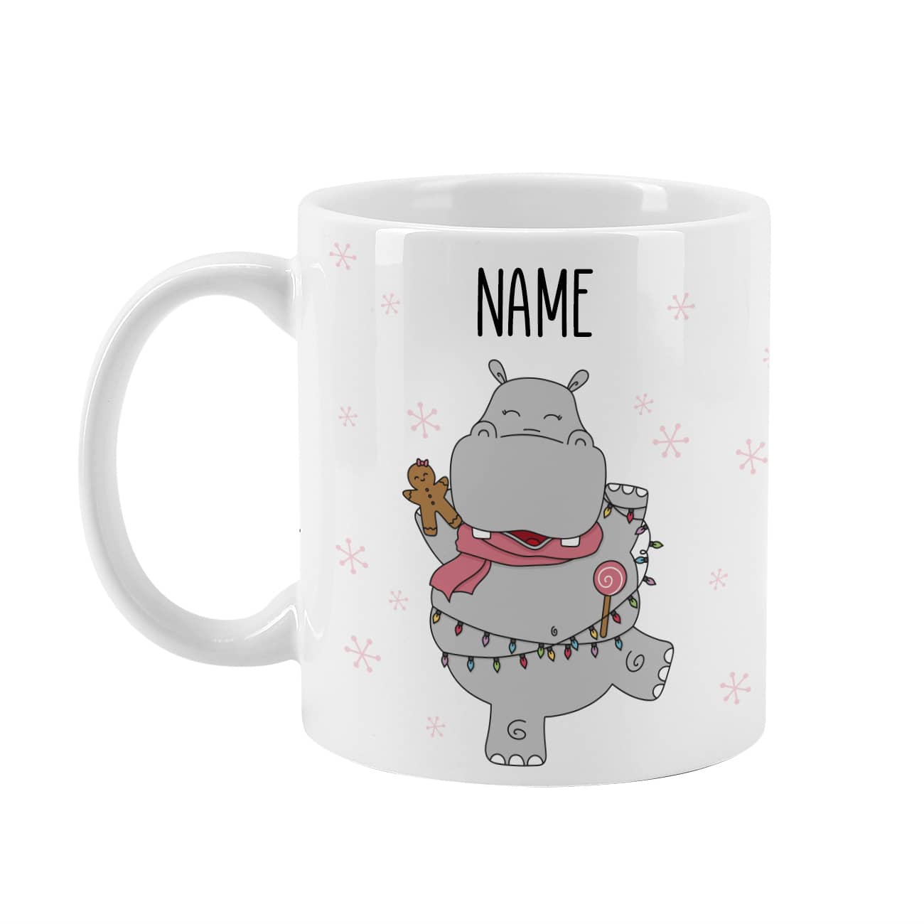 Festliche Keramiktasse mit Name nach Wunsch bedruckt