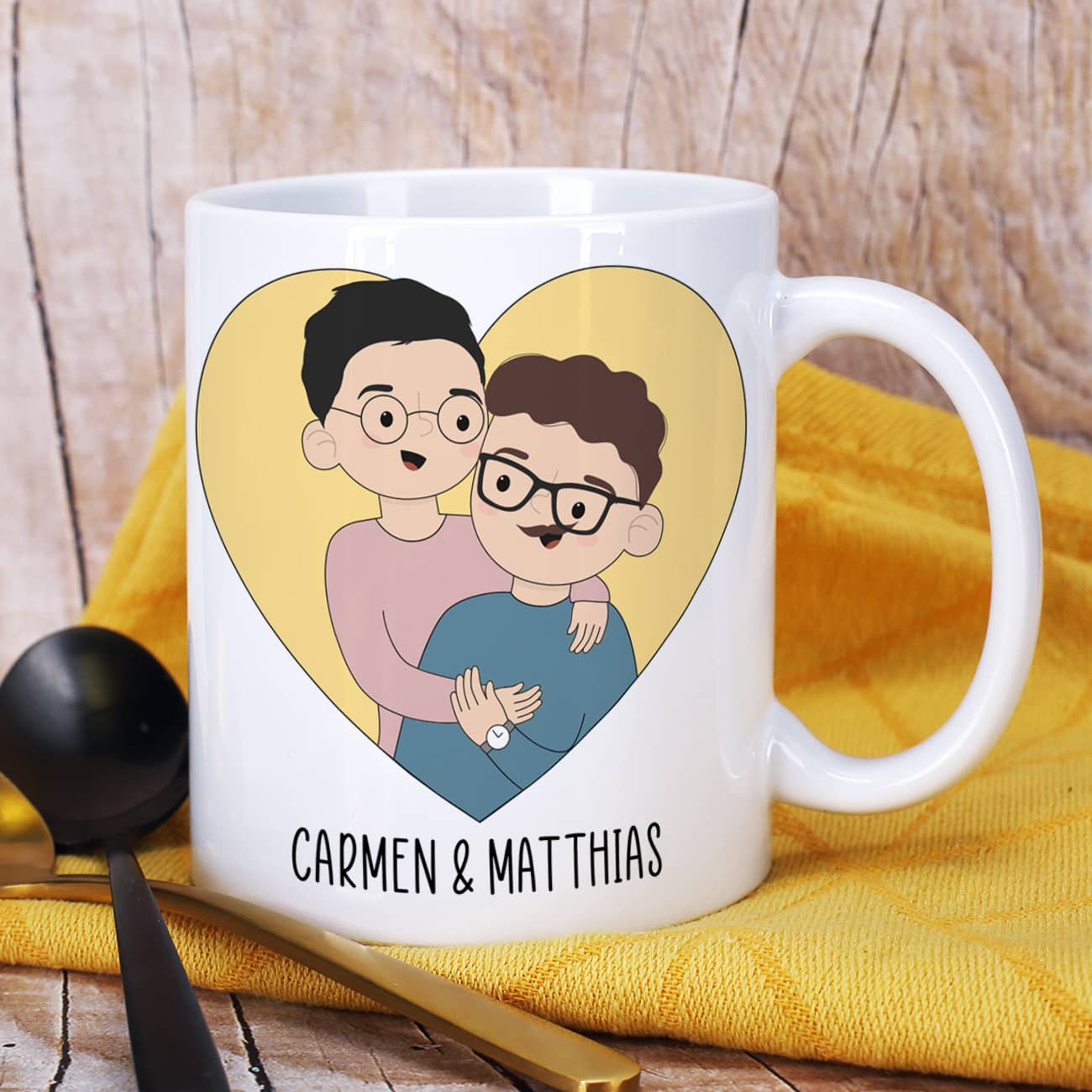 Tasse zum Valentinstag mit auswählbaren Figuren