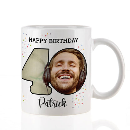 Fototasse zum 40. Geburtstag mit Name 