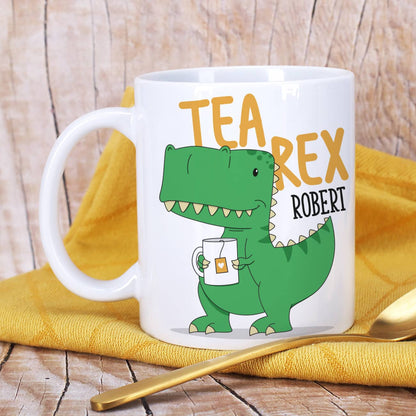 Lustiges Tea Rex Motiv mit Name personalisiert