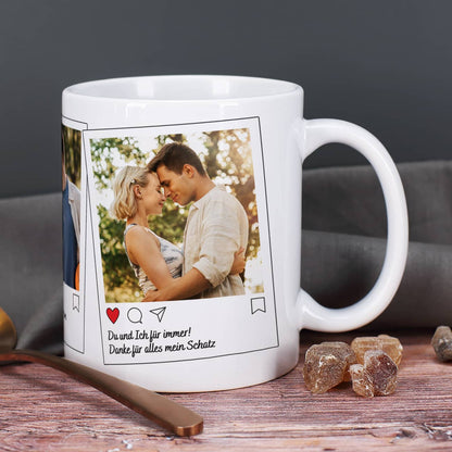 Jedes Foto wird mit Text ergänzt