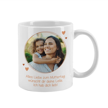 Fototasse mit Text nach Wunsch für Mama