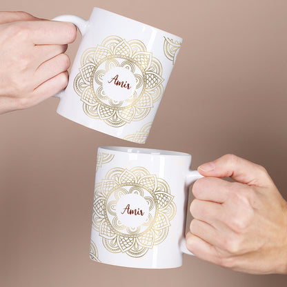 Mandala Tasse mit Name zu Ramadan