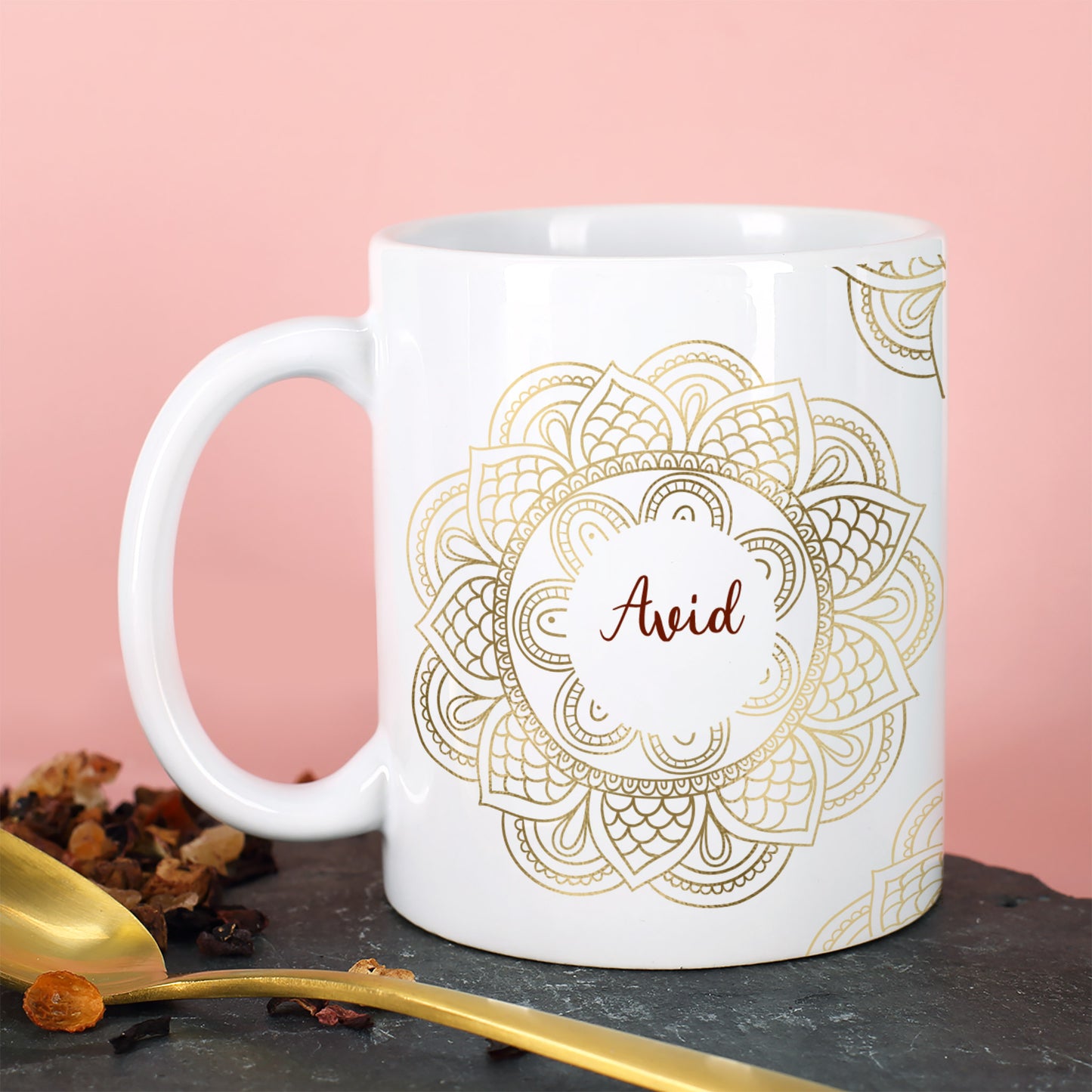 Mandala Tasse mit Name zu Ramadan