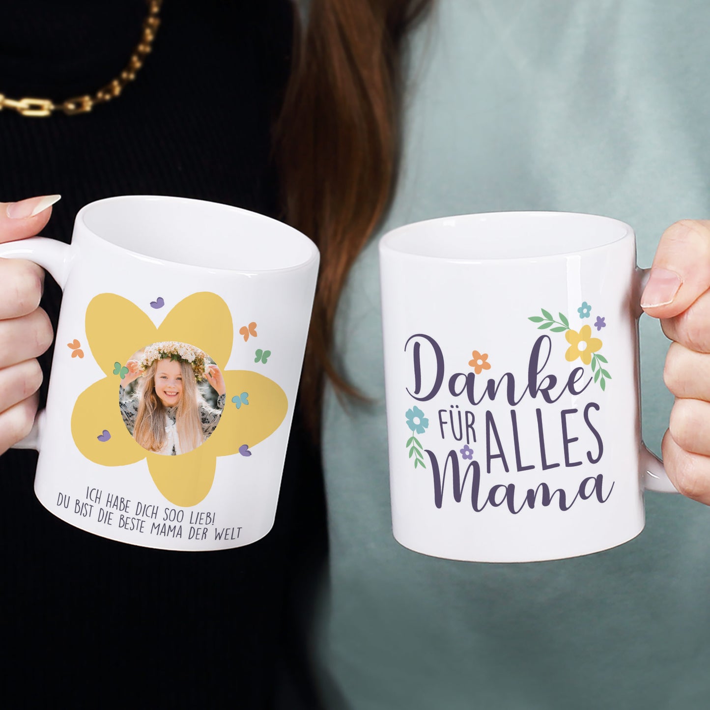 Personalisierte Fototasse für Mama zum Muttertag | Danke für alles Mama