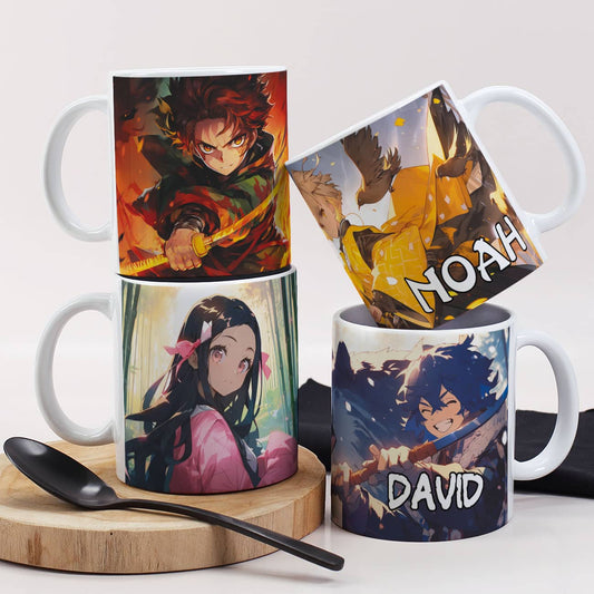 Coole Anime Tassen mit verschiedenen Charakteren und Wunschname