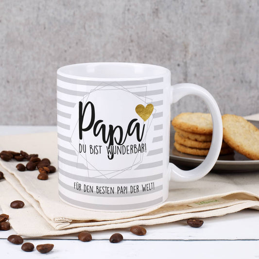 Tasse zum Vatertag - Papa du bist wunderbar!