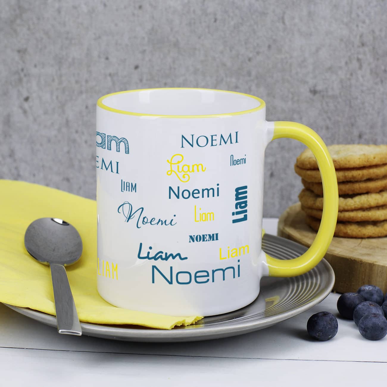 Tasse mit zwei Namen - Gelb