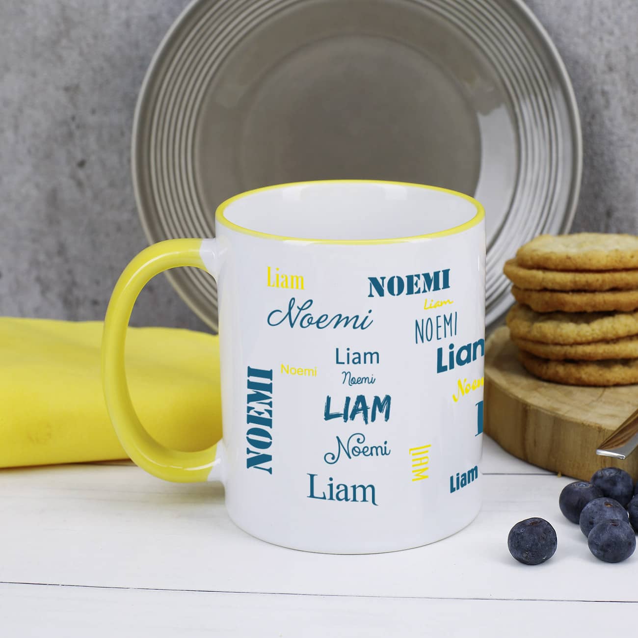 Tasse mit zwei Namen - Gelb