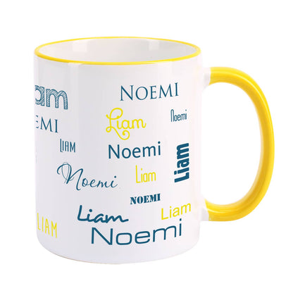 Tasse mit zwei Namen - Gelb