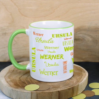 Tasse mit zwei Namen - Hellgrün