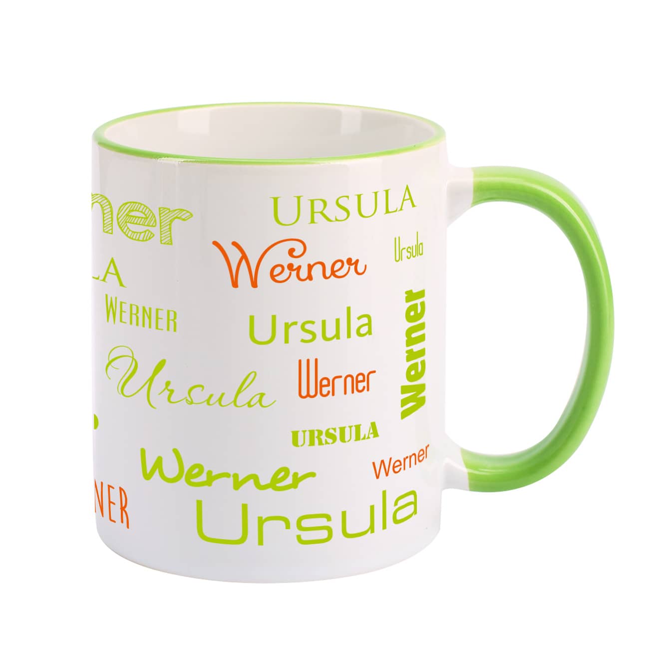 Tasse mit zwei Namen - Hellgrün