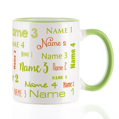 Familientasse mit vier Namen, hellgrün
