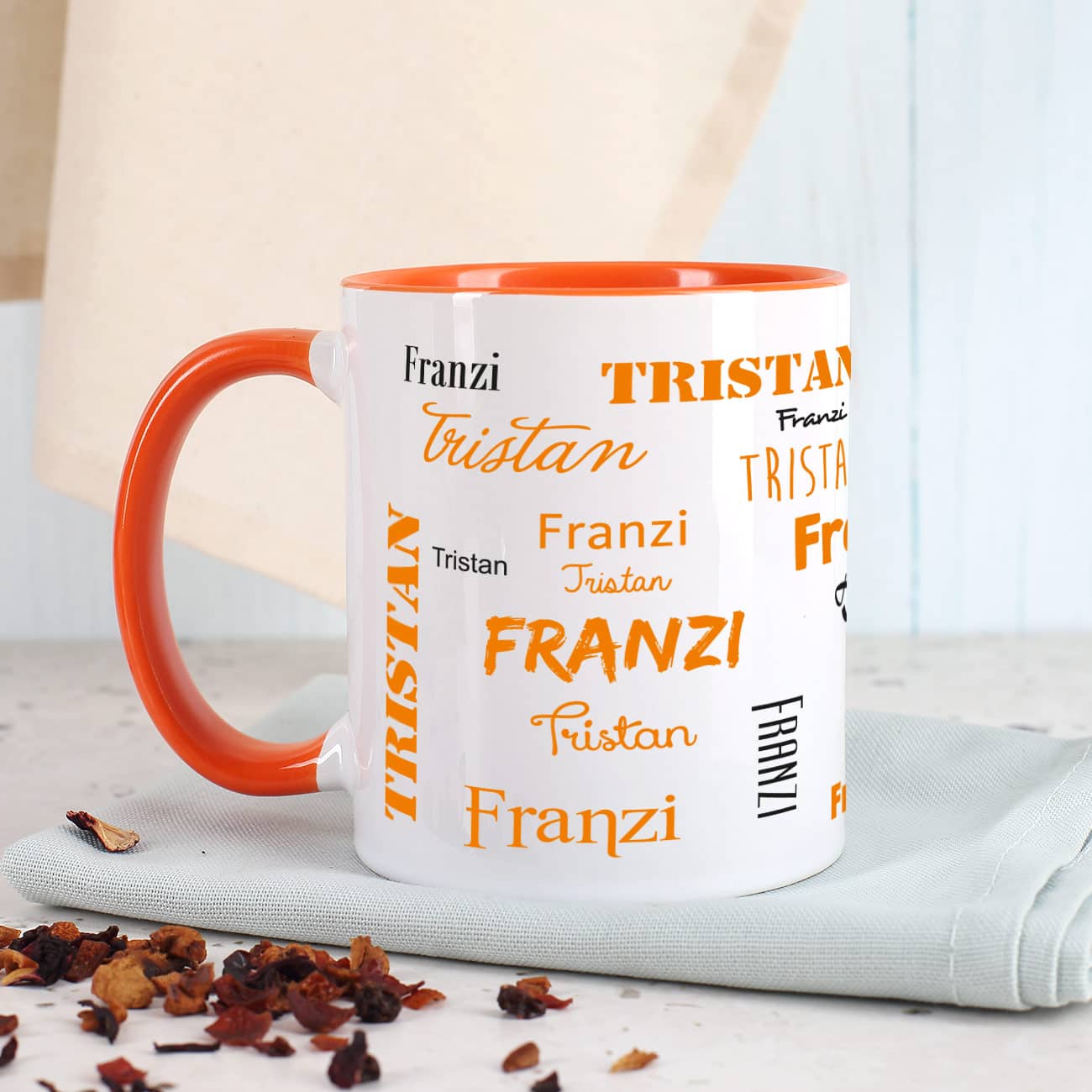 Tasse mit zwei Namen - Orange
