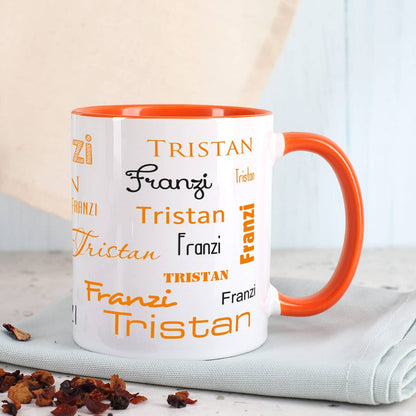 Tasse mit zwei Namen - Orange