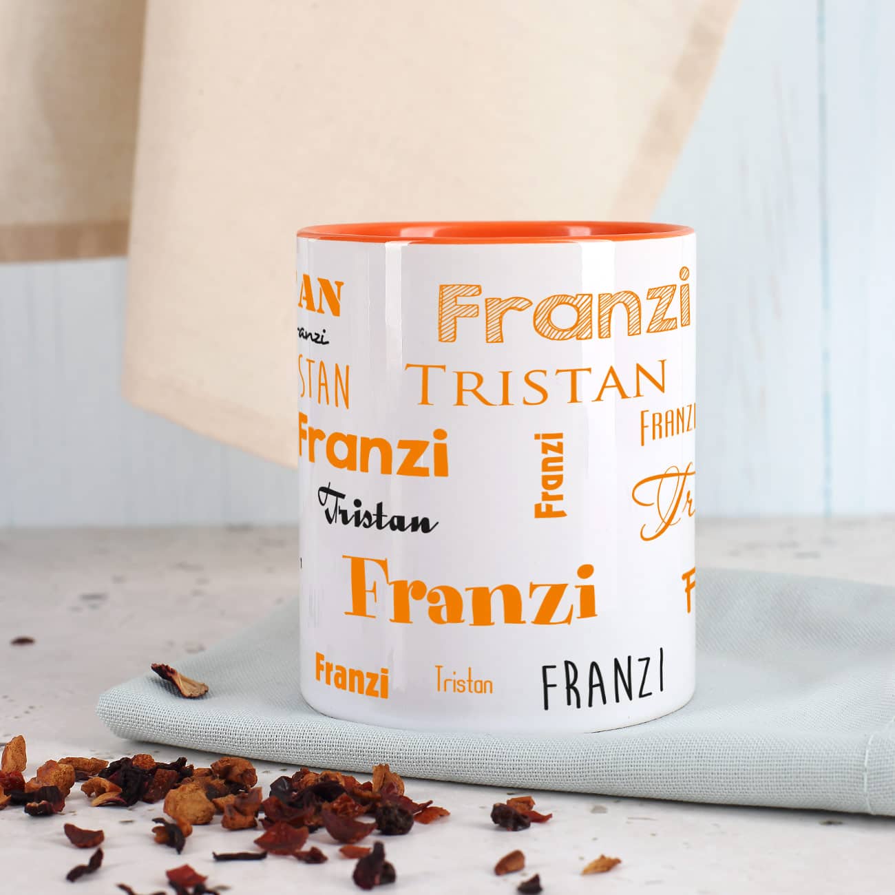 Tasse mit zwei Namen - Orange