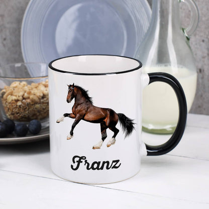 Pferde Tasse mit Clydesdale und Name