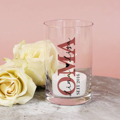 Kleines Windlicht für Teelichter als Geschenk für Oma