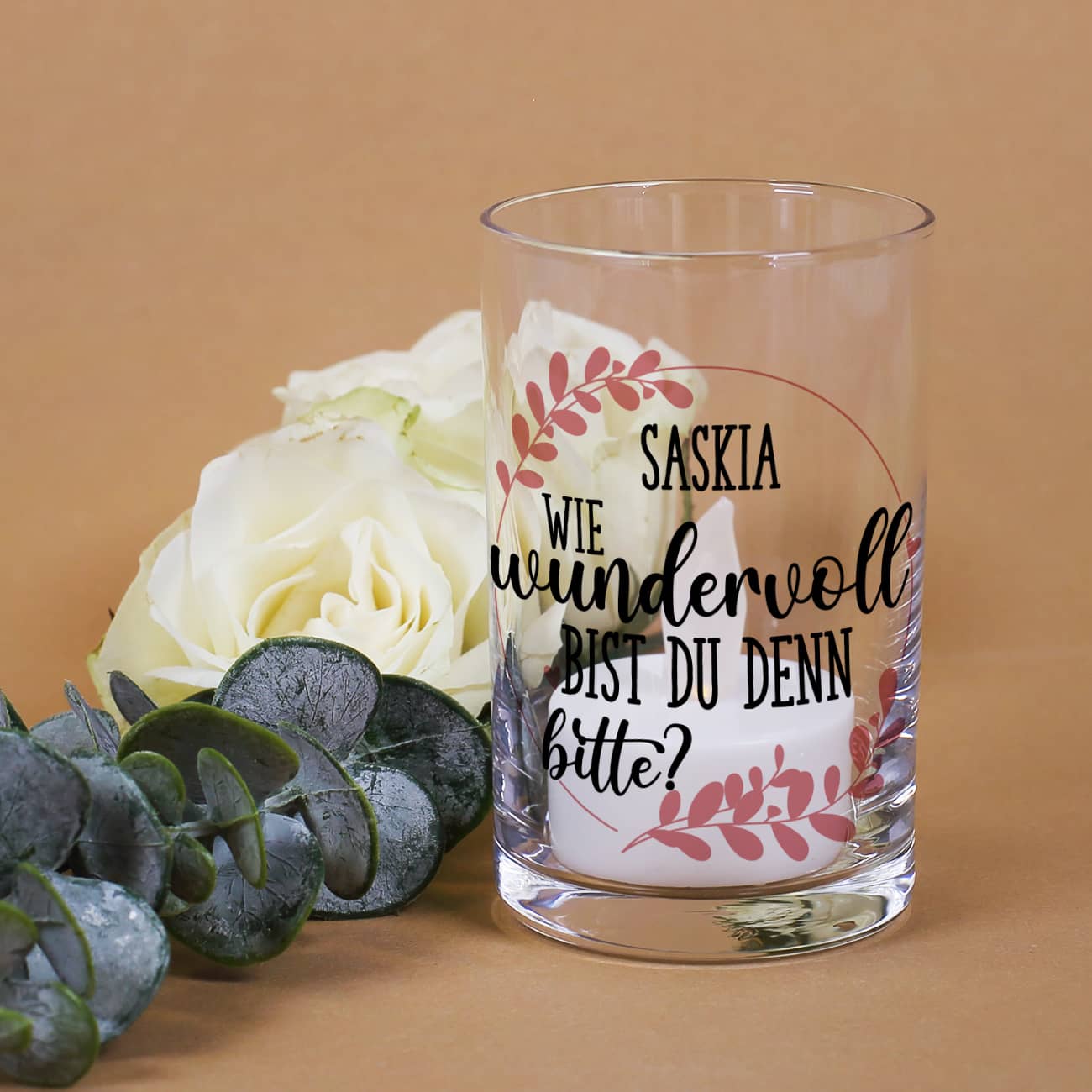 Personalisiertes kleines Windlicht als Dankeschön