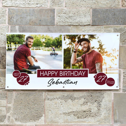 Modern gestaltetes Fotobanner zum Geburtstag