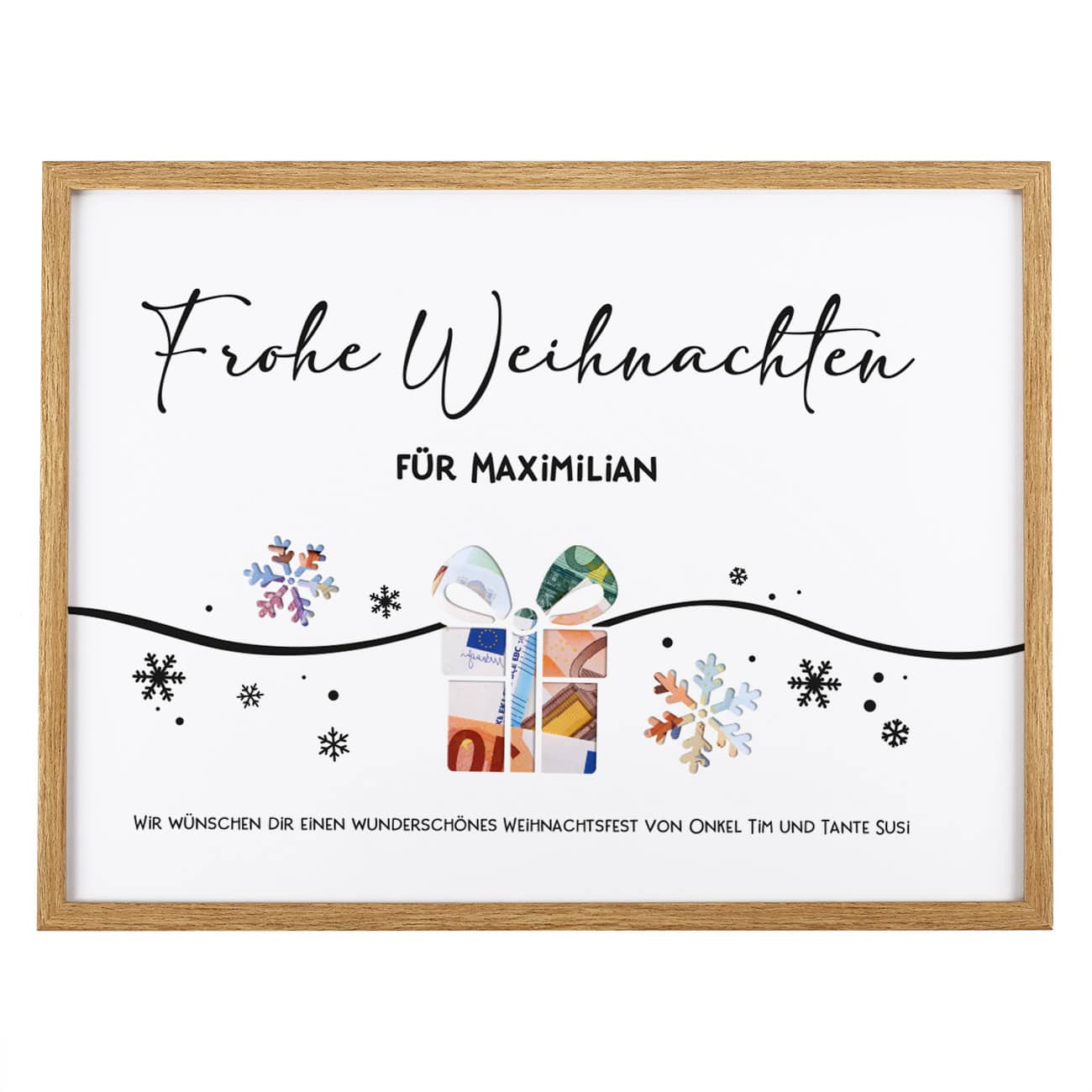Verpackung für Geldgeschenk zu Weihnachten