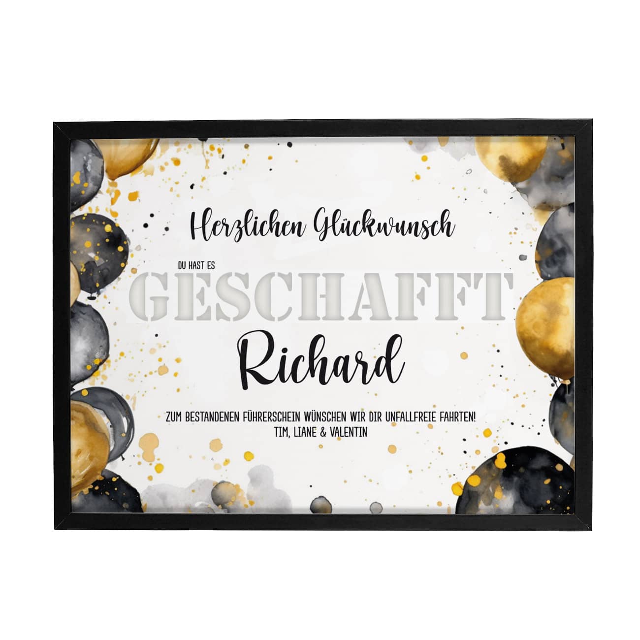 GESCHAFFT - Bilderrahmen Geldgeschenk zu Schulabschluss und mehr