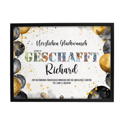 GESCHAFFT - Bilderrahmen Geldgeschenk zu Schulabschluss und mehr