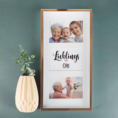 Bilderrahmen in Roségold mit 2 Fotos und Text nach Wunsch
