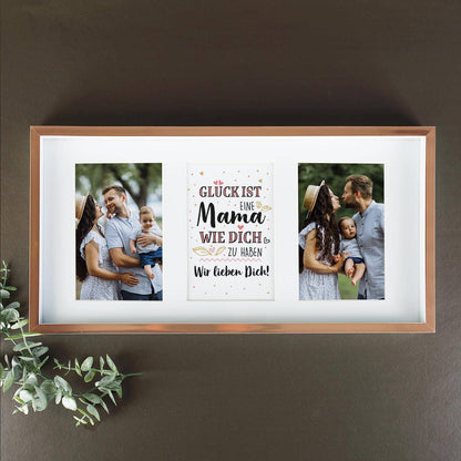 Zwei Fotos mit passendem Spruch zum Muttertag in der Mitte