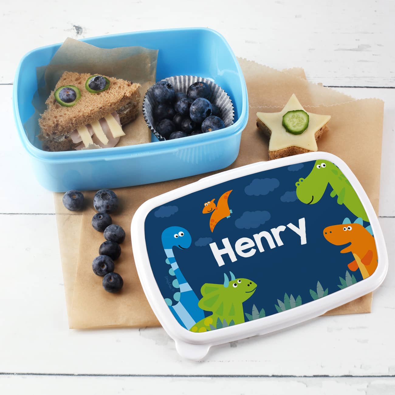 Dino Brotdose für Kinder mit Name nach Wunsch