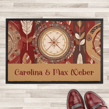 Trendige Fußmatte im Boho-Stil mit Ihrem Namen