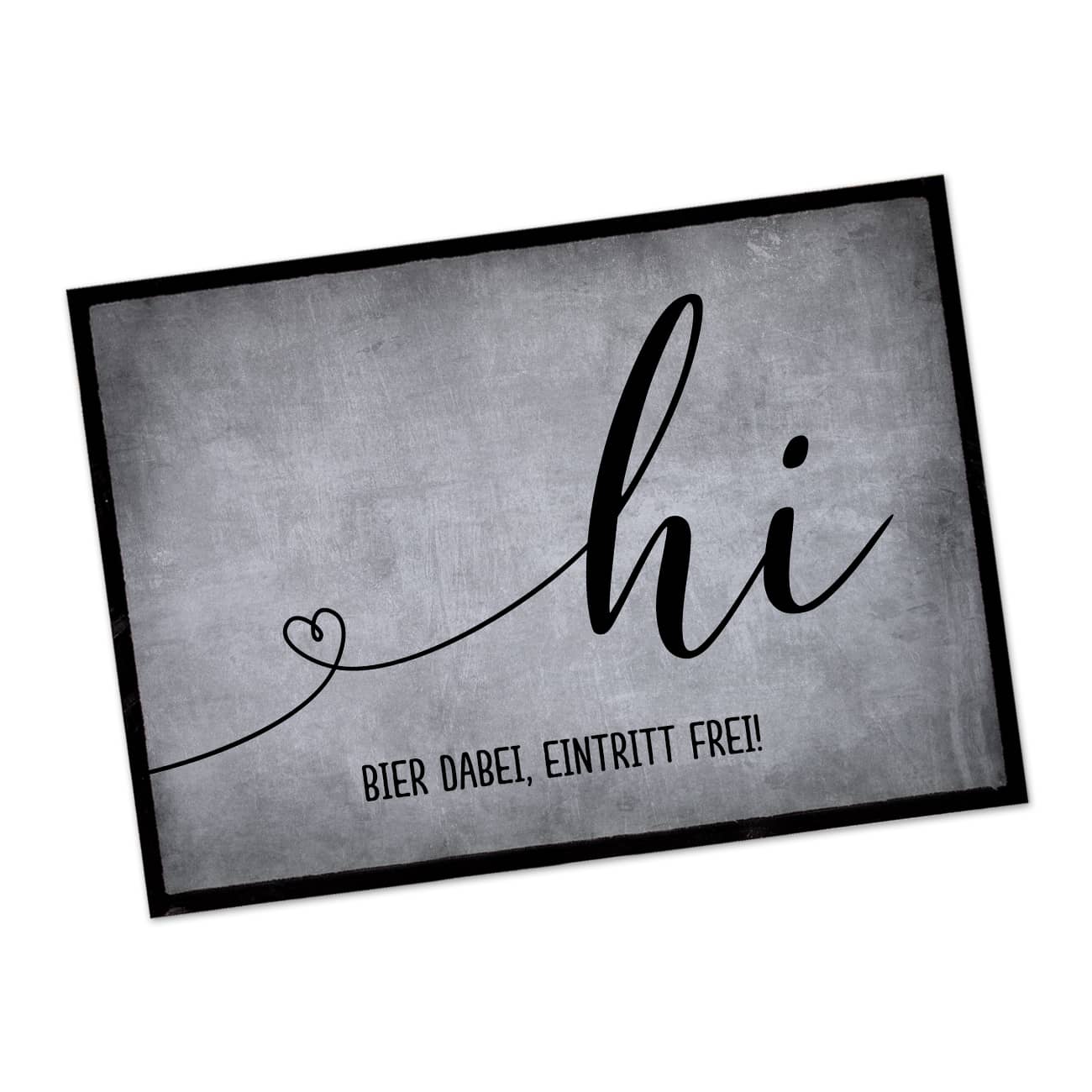 Graue Hi Fußmatte mit Namen