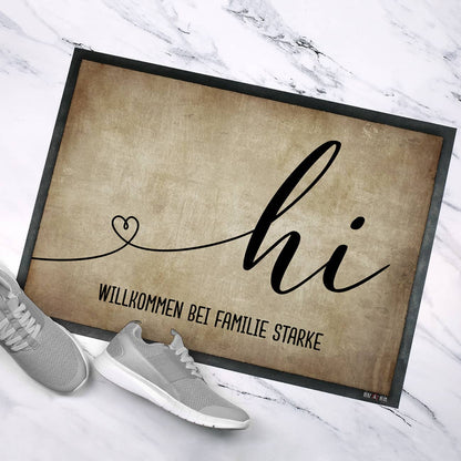 Hi Fußmatte mit Familienname