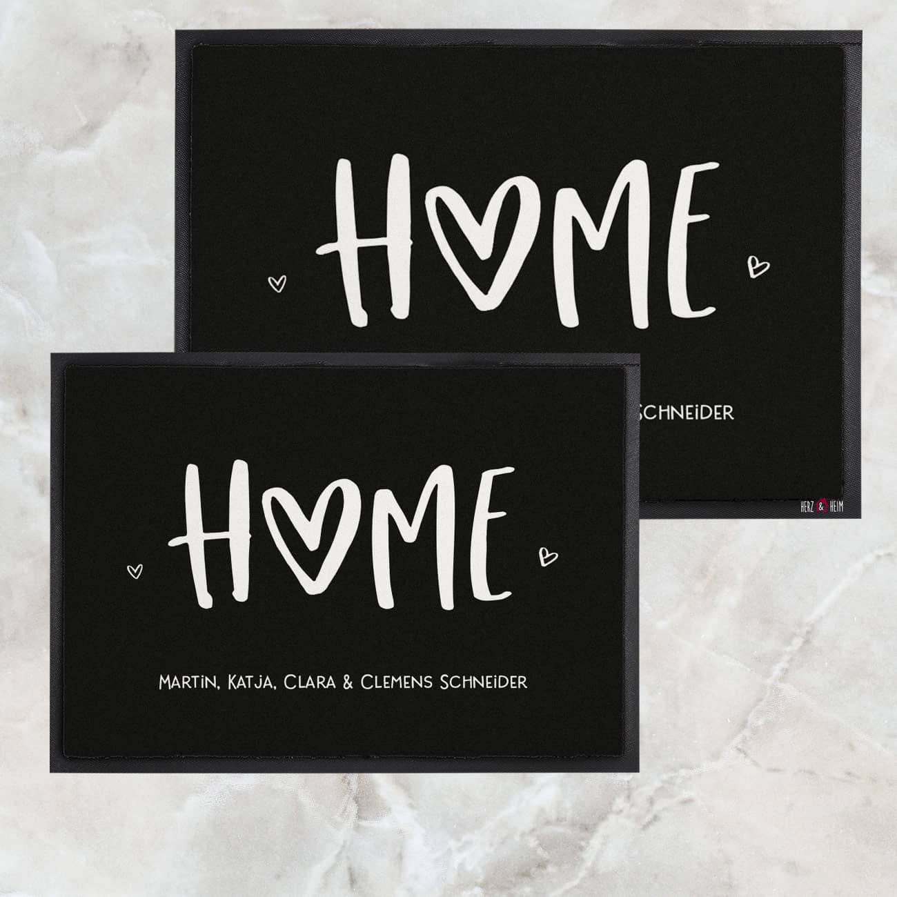 Home Fußabtreter mit Herz und Name in zwei Größen
