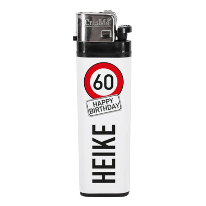 Feuerzeug als witziges Mitbringsel zum Geburtstag mit persönlichem Aufkleber