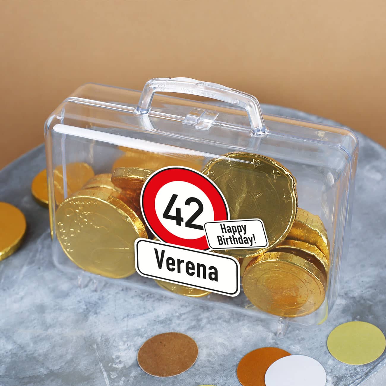 Kleiner Geldkoffer Achtung Alter mit Name