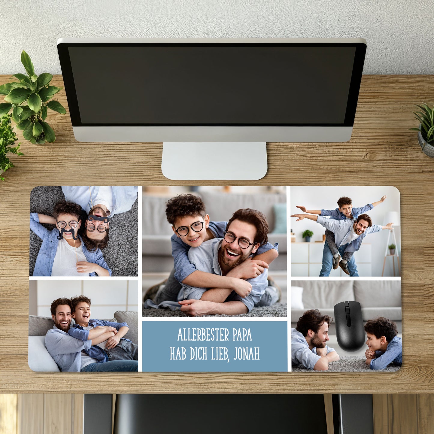 Mousepad XXL personalisiert mit Fotos & Wunschtext | Schreibtischunterlage & Gaming-Mauspad