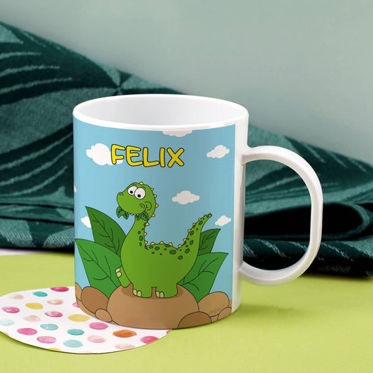Kindertasse Dinosaurier Name