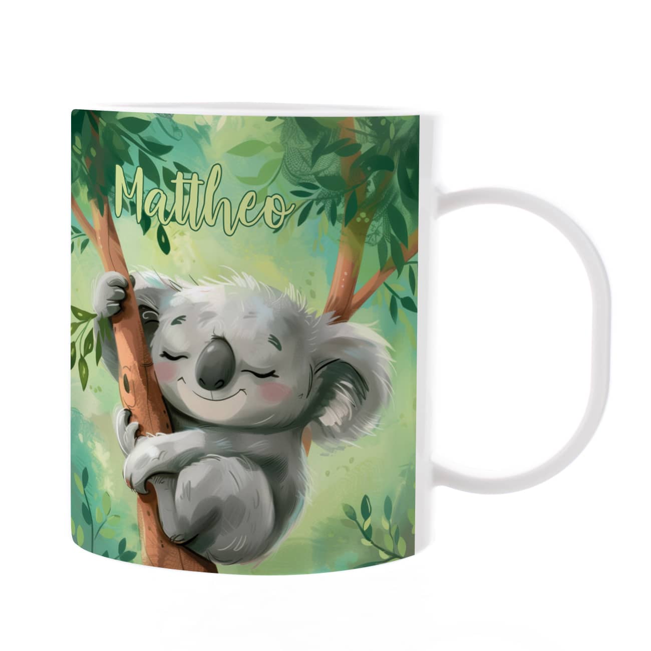 Koala Tasse aus Kunststoff mit Namensaufdruck