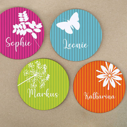 4er Set Untersetzer mit Namen